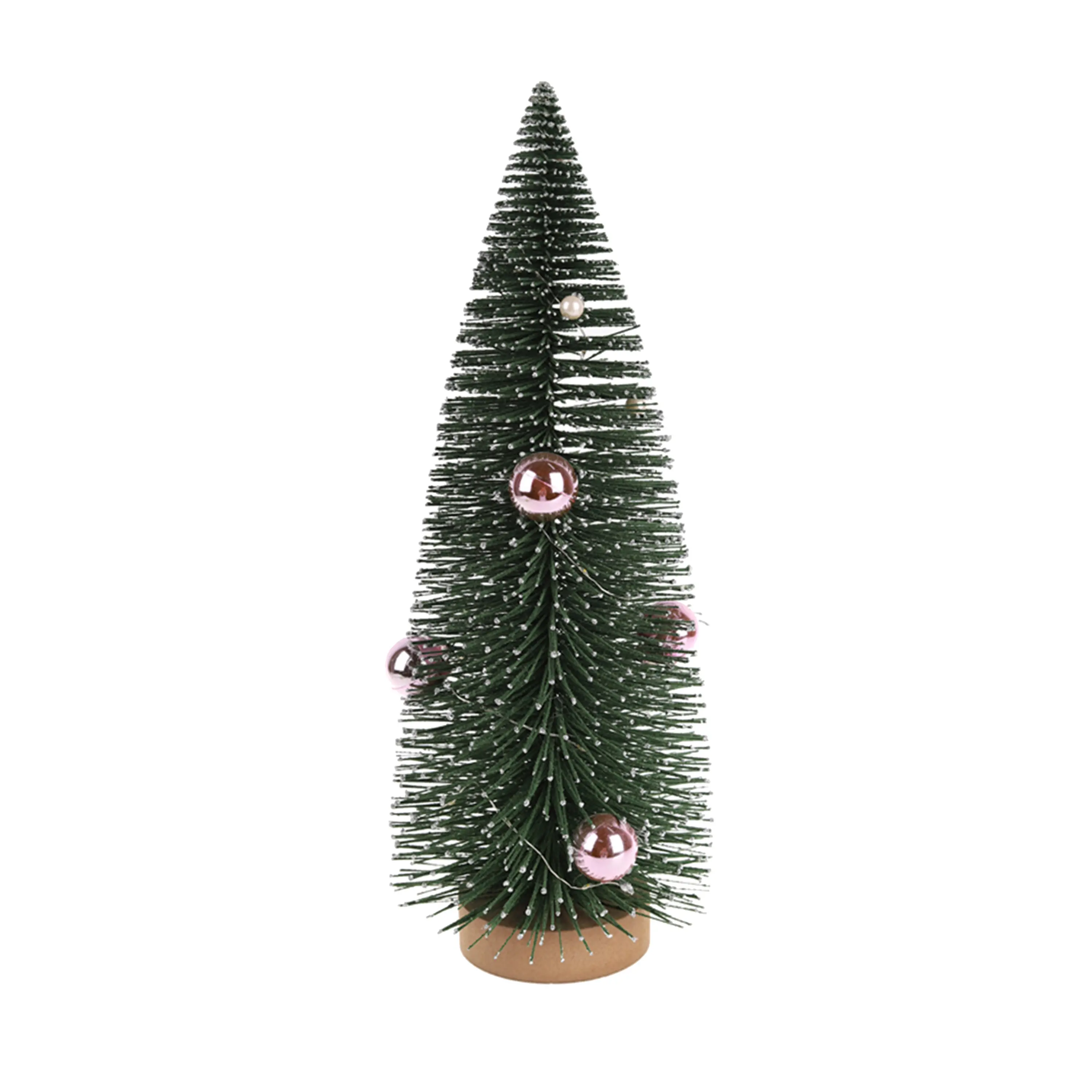 Light up Christmas tree with Xmas ball craft bottle brush tree decoration supplier