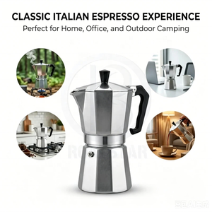 Cafetière portable de style classique pour cuisinière, 50ml 100ml 150ml 300ml 450ml 600ml, Moka Pot à expresso italien - Product Image 3