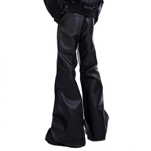 ELYSIAN INDUSTRIES <b>Men</b> <b>Leather</b> <b>Pants</b> Casual Straight Fit Mid Waist Midweight Eco-friendly High-quality Daily Wear Classic Winter - Product Image 2