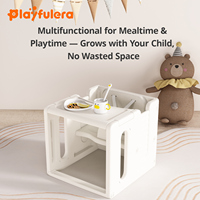 Chaise de soutien ergonomique 4-en-1 en plastique pour bébé avec table de construction, écologique et durable pour l'apprentissage de la position assise, stabilité anti-basculement