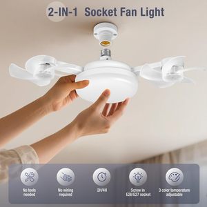 2025 Mô Hình Mới <span class=keywords><strong>Mini</strong></span> <span class=keywords><strong>Fan</strong></span> Led Ánh Sáng Ba Trục Ổ Cắm E27 Có Thể Thu Vào Quạt Trần Cho Phòng Ngủ Nhà Bếp Điều Khiển Từ Xa ABS Đèn - Product Image 2