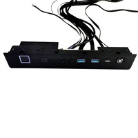 Carcasa de PC con Panel frontal, doble puerto USB 3,0, tipo c, interruptor de alimentación, reinicio, LED, placa de montaje de Audio con soporte de caja de plástico