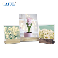 Cadre photo en bois Caiul, support personnalisé pour menu et carte de table, présentoir photo pour restaurant
