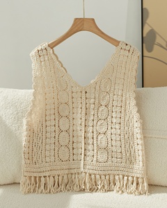 Nouvelle Collection <span class=keywords><strong>Été</strong></span> 2026 – <span class=keywords><strong>Gilet</strong></span> Bohème en <span class=keywords><strong>Crochet</strong></span> pour Femme, Broderie Creuse, Veste Sans Manches OEM ODM - Product Image 3
