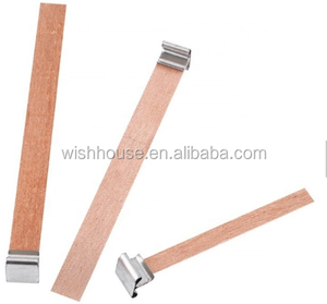Mèche de bougie en bois naturel de cerisier, crépitante, sans fumée, pré-encollée, taille personnalisée pour la fabrication de bougies à la cire de soja - Product Image 4