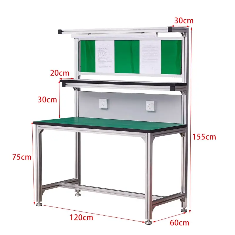אספקת מפעל באיכות גבוהה אלומיניום תחנת עבודה חריץ T תעשייתי ESD שולחן עבודה שולחן עבודה