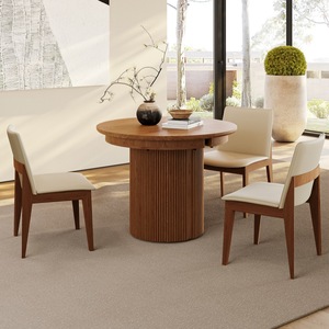 Ensemble <span class=keywords><strong>de</strong></span> table à manger télescopique extensible en bois <span class=keywords><strong>de</strong></span> frêne massif <span class=keywords><strong>de</strong></span> style rétro, table à manger rectangulaire haut <span class=keywords><strong>de</strong></span> gamme pour plusieurs personnes, idéale pour <span class=keywords><strong>les</strong></span> villas - Product Image 2