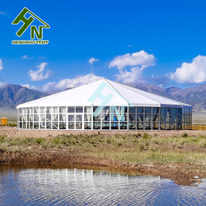 <span class=keywords><strong>Tenda</strong></span> Yurt Rumah Prefabrikasi Aluminium Alloy Besar 100 kaki dengan Kain PVC untuk Pesta Pernikahan, Acara Gereja Luar Ruangan, Lapisan Tunggal - Product Image 1