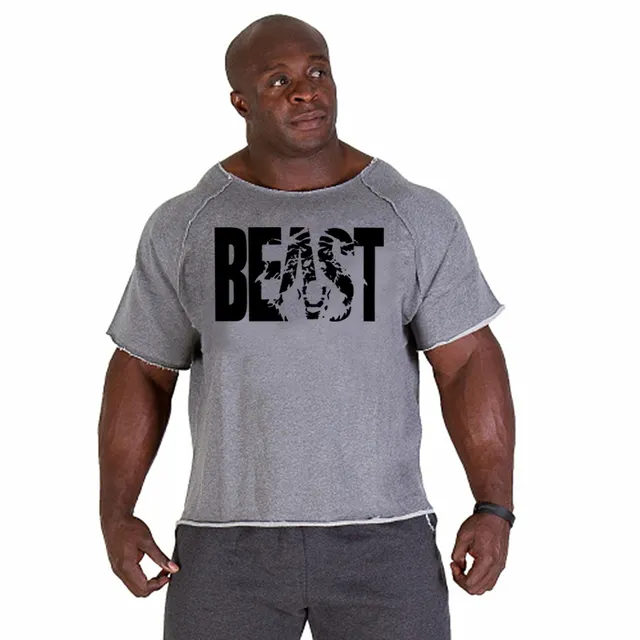 Nova marca de moda algodão t camisas tops homens ginásios Fitness camisa mens halterofilismo treino ginásio colete fitness homens tee
