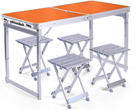 Ensemble Table et chaises pliantes simples, Portable, en alliage d'aluminium, pour balles de pique-nique d'extérieur, livraison gratuite