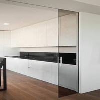 8-12MM cloison de douche en verre trempé porte coulissante bâtiment préfabriqué fermeture en douceur tiroir coulissant aluminium clôture panneaux maison
