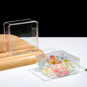 Petite boîte carrée transparente en plastique PS 200 ml, qualité alimentaire, avec couvercle, pour bonbons, bijoux, échantillons, organisateur de cadeaux - Product Image 3