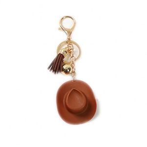 Cartoon Hat Keychain Acrylic Colorful UV Printed <b>Keyring</b> Couple Gift Made of PVC and Alloy Material - Product Image 2