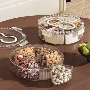 2026 New Arrival High-end Exquisite Plastic Fruit <b>Storage</b> <b>Box</b> Rotating Compartments Living Room Dried Fruit Snacks <b>Storage</b> <b>Box</b> - Product Image 4
