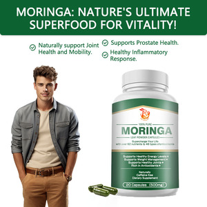 Capsules de Moringa à Marque Blanche pour la Gestion du Poids, Augmentation des Niveaux d'Énergie, Poudre de Feuilles de Moringa Naturelle à Base de Plantes - Product Image 2