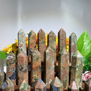 Venta al por mayor de varitas de <span class=keywords><strong>jaspe</strong></span> natural de la selva tropical, torres de cristal de cuarzo para decoración - Product Image 4