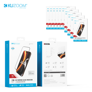 Miếng dán cường lực kính cường độ 9H, độ trong suốt cao Kuzoom HD, gói 10 miếng, cảm ứng nhạy, dành cho điện thoại di động 11, 12, 13, 14, 15, 16, 17 inch - Product Image 1