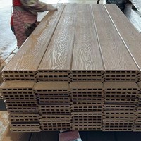 Papan Pagar Embos Ringan Tahan UV Tanpa Celah Pembatas Privasi Bahan Komposit WPC HDPE untuk Taman Luar Ruangan