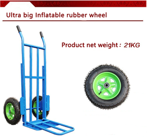 भारी शुल्क परिवहन वैगन 2 वायवीय पहियों गोदाम बोरी कार्गो हाथ ट्रक - Product Image 4