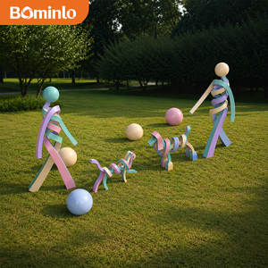 Set di Sculture Astratte in Acciaio Inox, Decorazione da Giardino Multicolore con Figure Intrecciate - Product Image 3