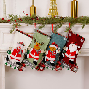 LINGKAI New Year Large Capacity Santa Claus <b>Christmas</b> Socks Xmas Party Supplies Tree Decoration Holiday <b>Gift</b> Giving <b>Bag</b> - Product Image 1