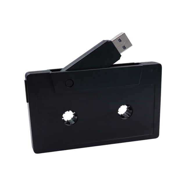 Custom logo Gift Black Plastic Retro Cassette Tape Usb Flash Drive with Box