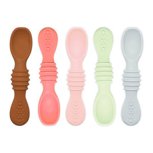 Première étape bébé alimentation bébé cuillère personnalisée en Silicone bavoir cuillère bol produits fournitures bébé cuillère en silicone pour bébé - Product Image 1