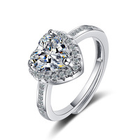 Trendy hartvormige ring van verguld 18K goud met zirkoon, open verstelbaar, damesring voor Valentijnsdag, liefdesbelofte