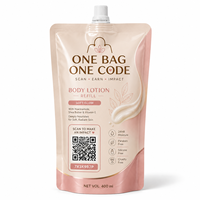 Pochette de recharge personnalisée pour lotion corporelle avec code QR, emballage de soins personnels