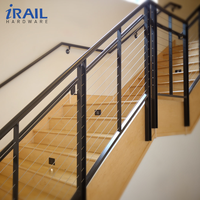 Kit de garde-corps moderne en câble d'acier inoxydable 316, système de main courante extérieur pour balcon et escalier avec outil de sertissage, conception durable pour balcon