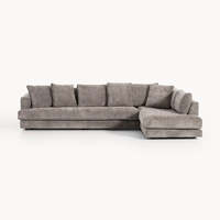 Sofá Modular en Forma de L para Decoración de Sala de Estar de Hotel o Villa Moderna, Sofá Cama Tapizado en Tela de Lujo Ligero y Alta Comodidad
