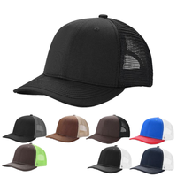 Casquette Trucker Unisexe Classique à Six Panneaux, Visière Plate, Maille Ajustable, Fermeture Snapback, Couleur Unie, pour Adultes