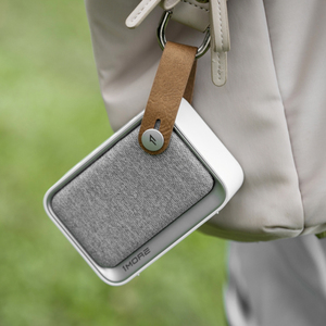 1MORE Portable Speaker with Leather Strap Black and Gray Fabric Design <b>Wireless</b> Audio for Outdoor Use - Product Image 2