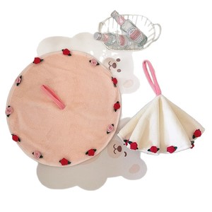 Serviette de toilette suspendue en forme de bouquet de roses, 38x38cm, séchage rapide, en polaire corail, pour cuisine et salle de bain - Product Image 5