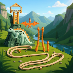 DinoRail Jurassic World - Juego de trenes de plástico con temática de dinosaurios para niños de 4 a 6 años, juguete de ensamblaje - Product Image 2