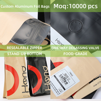Sacs à café personnalisés imprimés, Sacs à café avec valve, Sacs à café avec valve et fermeture éclair, Sachets de thé à soufflets latéraux, Sachets de thé à dégoulinement