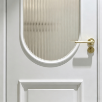 Porte intérieure moderne en verre arqué français en polymère blanc, isolation phonique, pour cuisine, hôtel, salon