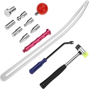 Kit d'outils de débosselage de carrosserie en acier inoxydable, extracteur de réparation de pare-chocs, levier, crochet, tige de levage, grandes tiges courbées, <span class=keywords><strong>maillet</strong></span> en <span class=keywords><strong>caoutchouc</strong></span> - Product Image 1