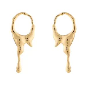 2024 천연 용암 금속 스터드 귀걸이 여성용 액체 금속 패션 귀걸이 보석