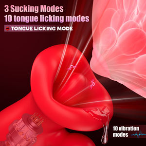 Vibrateur clitoridien <span class=keywords><strong>à</strong></span> léchage de langue avec plug anal <span class=keywords><strong>à</strong></span> queue perlée, double stimulation, étanche, en silicone, jouet sexuel pour femmes et couples - Product Image 4