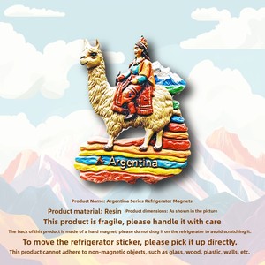 Imanes de Refrigerador con Diseño de Alpaca Argentina, La Alma Poética de una Persona China, Pegatinas Magnéticas 3D, Recuerdos de Viaje, Decoración Bonita para el Hogar - Product Image 4