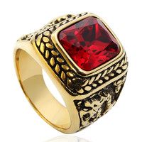Personnalité Punk Rock créative en acier inoxydable Dragon Gem Ring Plaqué or Trendy Direct Factory Supply for Weddings Engagements