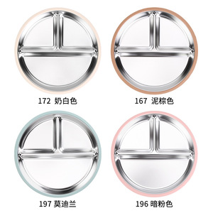 Plato Infantil de Acero Inoxidable con Succión de Silicona Antideslizante, Juego de Alimentación de Tres Compartimentos para Niños de 1-2 Años - Product Image 5