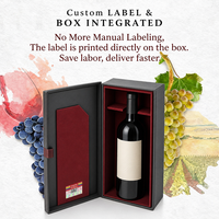 Boîte à vin en papier rigide recyclable de luxe avec étiquettes anti-contrefaçon, emballage cadeau personnalisé pour whisky et bière, impression offset OEM