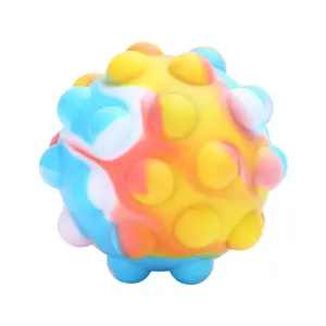 Custom Push Pops Bubble Fidget Toy Kids Sensory Jumbo Big Fidget Toys Set Keychain Squeeze Mesh Stress Pop Fidget Toys Ball