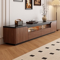 Ensemble de meuble TV et table basse vintage en bois massif de style chinois simple du milieu du siècle