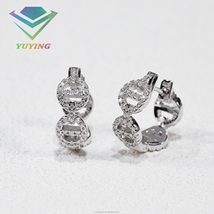 Pendientes de aro con forma de nariz de cerdo, chapados en oro, plata de ley 925, moissanita VVS, pasan el test de diamantes, certificado GRA. - Product Image 4