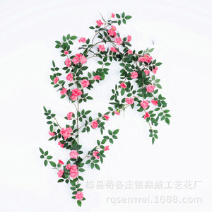 ดอกกุหลาบประดิษฐ์สีชมพูขาว ทำจากพลาสติก สำหรับตกแต่งผนังบ้าน - Product Image 5