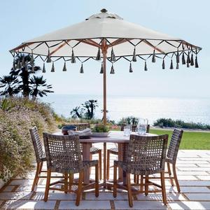 Sombrilla de Madera para Patio, <span class=keywords><strong>Piscina</strong></span>, Jardín, Playa, Exterior, Impermeable, <span class=keywords><strong>con</strong></span> Borlas, Varios Diseños - Product Image 5