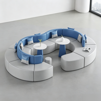Ensemble de canapé sectionnel en cuir moderne et table basse, mobilier de bureau commercial durable et écologique au design contemporain